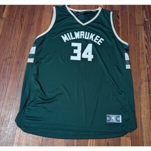 NBA Fanatics Milwaukee Bucks Giannis Antetokounmpo Green Jersey Size 2XL